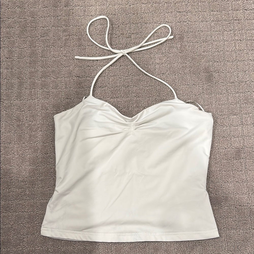 Elegant White Halter Top